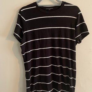 Brandy Melville Oversized Black and White Striped Shirt One Size